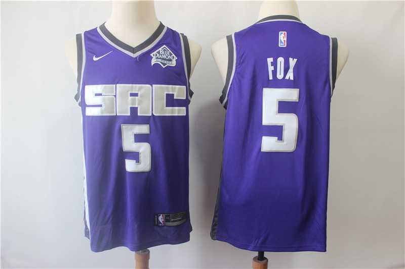 Kings 5 De'Aaron Fox Purple Nike Swingman Jerseys